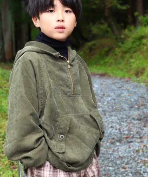 MAKE YOUR DAY(メイクユアデイ)の「アノラックフーディー■150.160cm(パーカー・キッズ・チャコールグレー/ブラック/ベージュ/カーキ・150/160)」の4枚目の写真