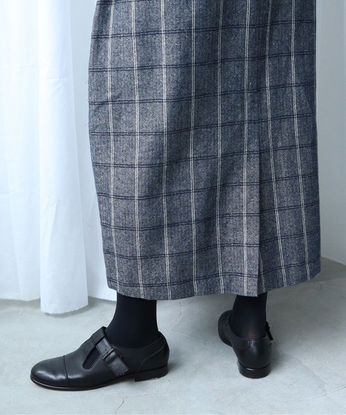 Lene（レネ）の「ヘリンボンチェック　コクーンワンピース（ワンピース・レディース・ネイビー/ブラウン・FREE）」の10枚目の写真