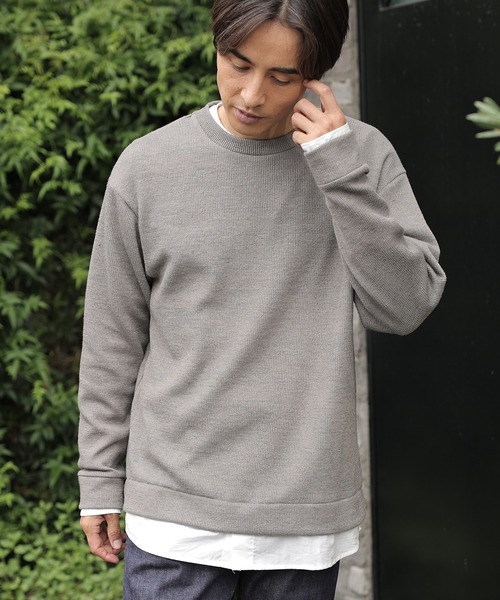 UNION STATION（ユニオンステーション）の「シャツドッキングカットソー（Tシャツ/カットソー・メンズ・ホワイト/ブラック/ブラウン/グレー/レッド/チャコール・LL/M/L）」の4枚目の写真