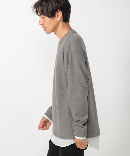 UNION STATION（ユニオンステーション）の「シャツドッキングカットソー（Tシャツ/カットソー・メンズ・ホワイト/ブラック/ブラウン/グレー/レッド/チャコール・LL/M/L）」の7枚目の写真