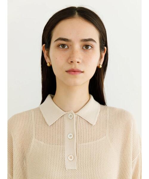 koe(コエ)の「シアーニットポロシャツ*(ニット/セーター・レディース・グリーン系その他3/パープル/アイボリー・FREE)」の5枚目の写真