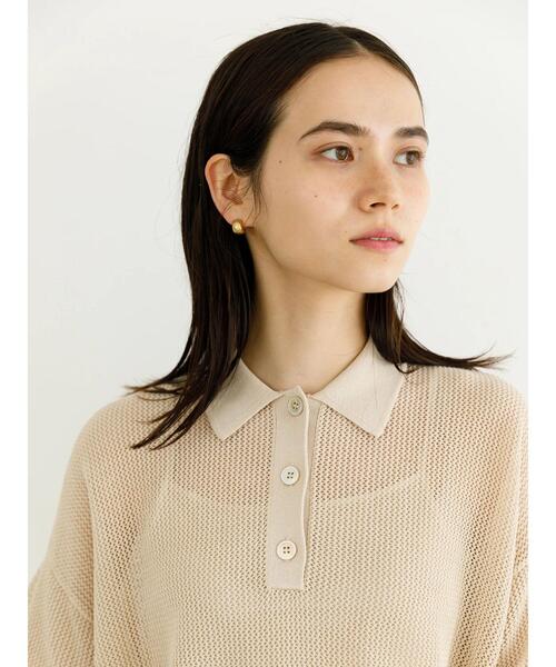 koe(コエ)の「シアーニットポロシャツ*(ニット/セーター・レディース・グリーン系その他3/パープル/アイボリー・FREE)」の19枚目の写真