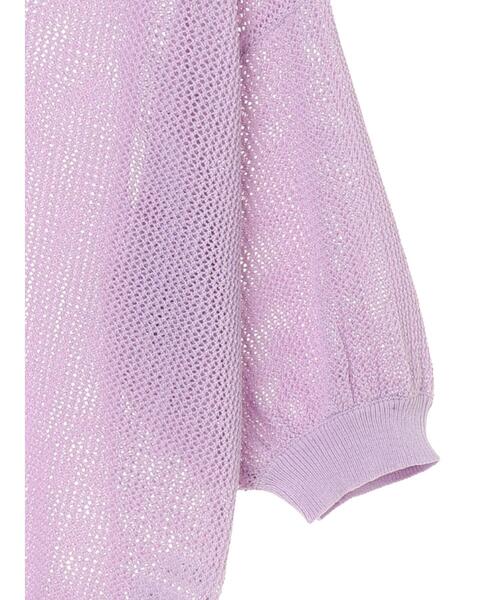 koe(コエ)の「シアーニットポロシャツ*(ニット/セーター・レディース・グリーン系その他3/パープル/アイボリー・FREE)」の11枚目の写真