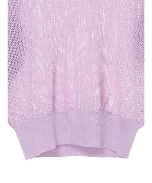 koe(コエ)の「シアーニットポロシャツ*(ニット/セーター・レディース・グリーン系その他3/パープル/アイボリー・FREE)」の10枚目の写真