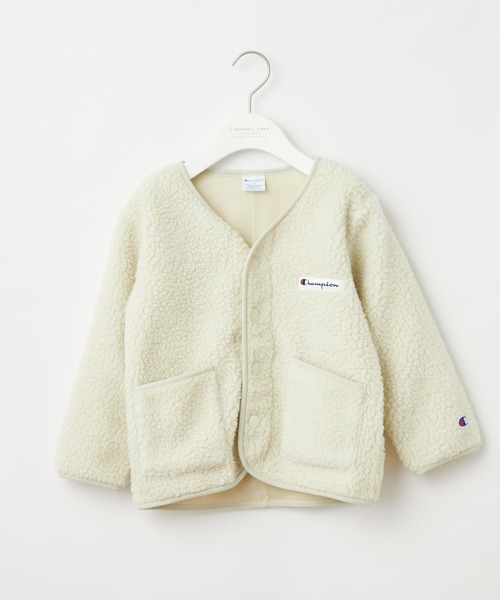 Champion(チャンピオン)の「【KIDS】【ZOZOTOWN限定】【Champion/チャンピオン】ボアカーディガン/ノーカラー(ノーカラージャケット・キッズ・アイボリー/ベージュ/オフホワイト・110/130/100/120/140)」の2枚目の写真