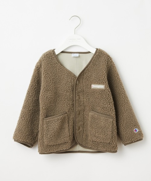 Champion(チャンピオン)の「【KIDS】【ZOZOTOWN限定】【Champion/チャンピオン】ボアカーディガン/ノーカラー(ノーカラージャケット・キッズ・アイボリー/ベージュ/オフホワイト・110/130/100/120/140)」の4枚目の写真