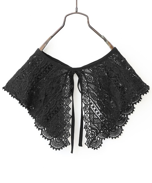 osharewalker（オシャレウォーカー）の「『総レースデザイン付け襟』（付け襟・レディース・オフホワイト/ブラック・FREE）」の2枚目の写真