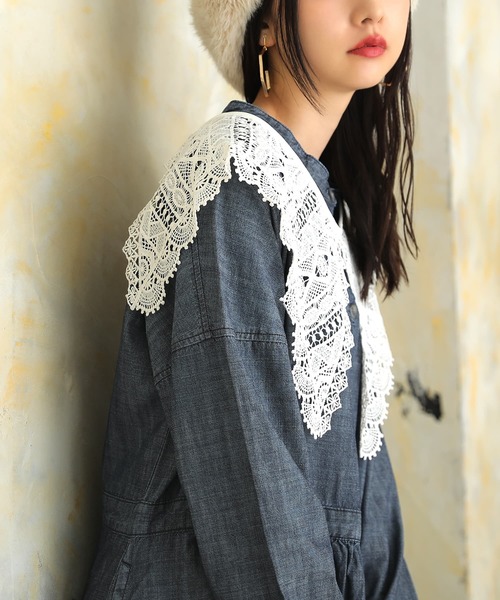 osharewalker（オシャレウォーカー）の「『総レースデザイン付け襟』（付け襟・レディース・オフホワイト/ブラック・FREE）」の16枚目の写真