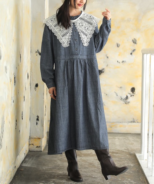 osharewalker（オシャレウォーカー）の「『総レースデザイン付け襟』（付け襟・レディース・オフホワイト/ブラック・FREE）」の11枚目の写真