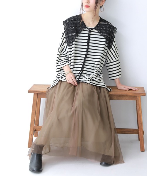 osharewalker（オシャレウォーカー）の「『総レースデザイン付け襟』（付け襟・レディース・オフホワイト/ブラック・FREE）」の19枚目の写真