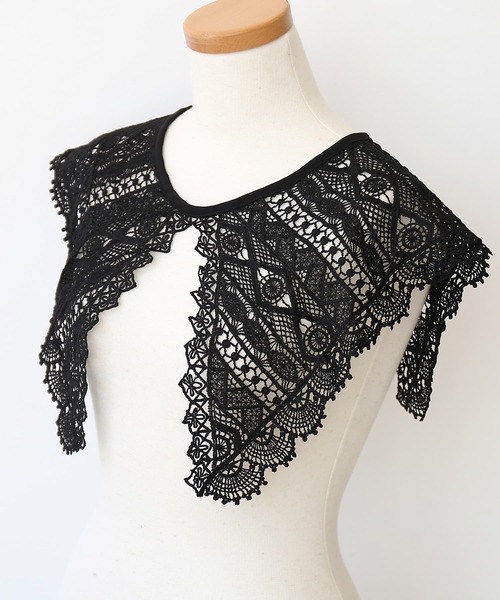 osharewalker（オシャレウォーカー）の「『総レースデザイン付け襟』（付け襟・レディース・オフホワイト/ブラック・FREE）」の10枚目の写真
