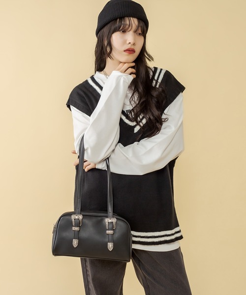 RASVOA（ラスボア）の「バックルミニボストンバッグ（ボストンバッグ・レディース・ブラック・FREE）」の12枚目の写真