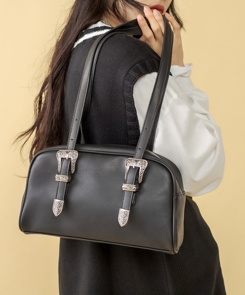 RASVOA（ラスボア）の「バックルミニボストンバッグ（ボストンバッグ・レディース・ブラック・FREE）」の19枚目の写真