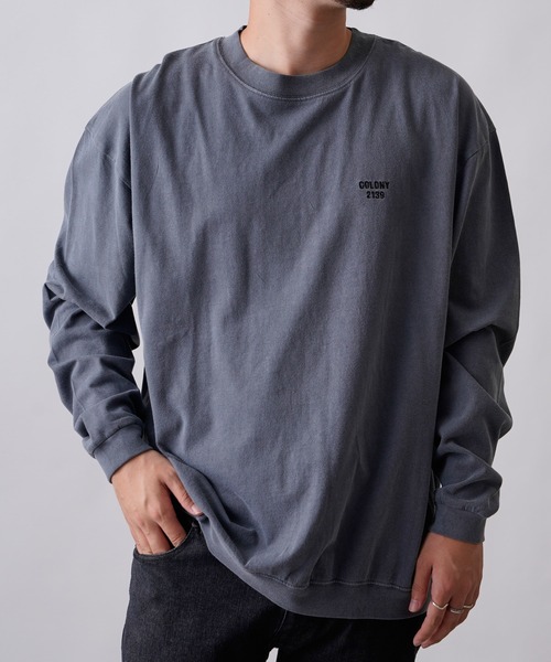 COLONY 2139（コロニートゥーワンスリーナイン）の「ピグメント加工長袖Tシャツ（Tシャツ/カットソー・メンズ・ブラック/グリーン/ネイビー・MEDIUM/LARGE/X-LARGE）」の5枚目の写真