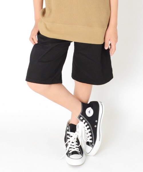 GLAZOS（グラソス）の「コットンツイル・Dカン付きワイドハーフパンツ（その他パンツ・キッズ・ブラック/ベージュ/ブルーグリーン・130cm/140cm/150cm/160cm/170cm）」の2枚目の写真