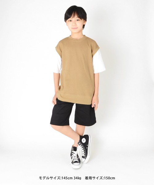 GLAZOS（グラソス）の「コットンツイル・Dカン付きワイドハーフパンツ（その他パンツ・キッズ・ブラック/ベージュ/ブルーグリーン・130cm/140cm/150cm/160cm/170cm）」の15枚目の写真