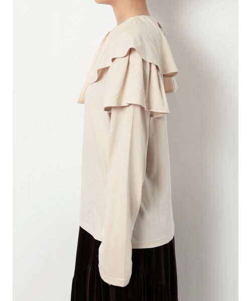 merry jenny（メリージェニー）の「アシメフリルカットソー（Tシャツ/カットソー・レディース・オフホワイト/ブラック/ベージュ・FREE）」の9枚目の写真