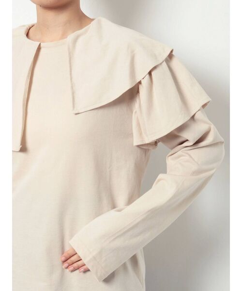 merry jenny（メリージェニー）の「アシメフリルカットソー（Tシャツ/カットソー・レディース・オフホワイト/ブラック/ベージュ・FREE）」の13枚目の写真