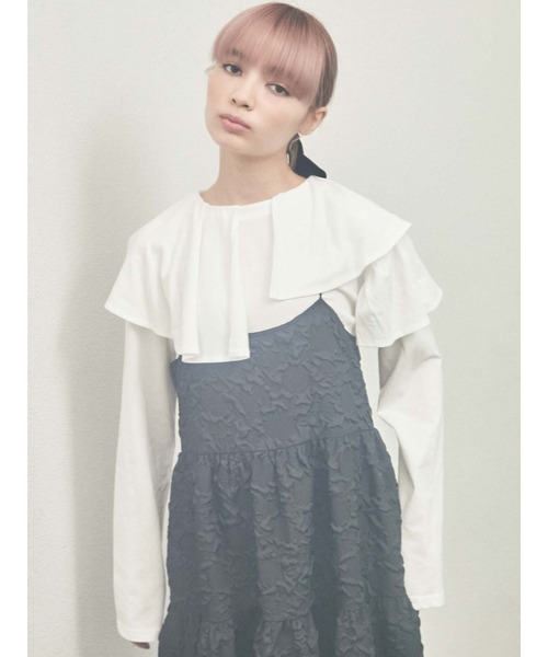 merry jenny（メリージェニー）の「アシメフリルカットソー（Tシャツ/カットソー・レディース・オフホワイト/ブラック/ベージュ・FREE）」の16枚目の写真