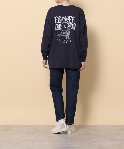 KEITA MARUYAMA（ケイタマルヤマ）の「【KEITA MARUYAMA】グラフィックロンT（Tシャツ/カットソー・レディース・ホワイト/ネイビー/グリーン/オレンジ/チャコール/ライトグリーン/オフホワイト/ピンク・FREE）」の13枚目の写真