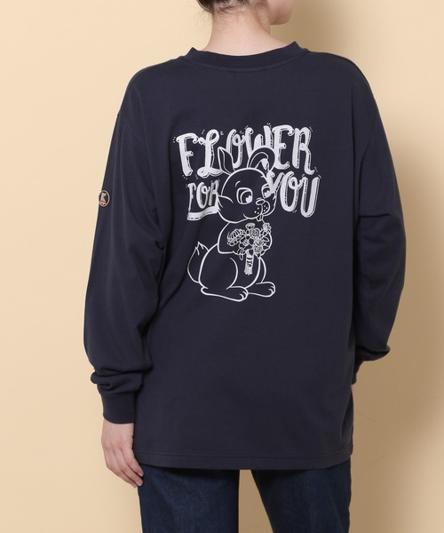 KEITA MARUYAMA（ケイタマルヤマ）の「【KEITA MARUYAMA】グラフィックロンT（Tシャツ/カットソー・レディース・ホワイト/ネイビー/グリーン/オレンジ/チャコール/ライトグリーン/オフホワイト/ピンク・FREE）」の20枚目の写真