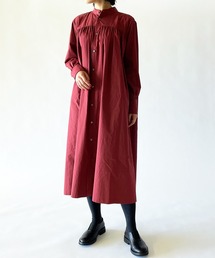 HAVERSACK（ハバーザック）の「【HAVERSACK】〈別注〉サテンギャザーシャツドレス WOMEN（ワンピース・レディース）」