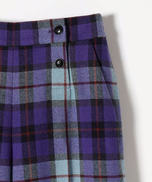 SHIPS any(シップス エニィ)の「SHIPS any:〈ウォッシャブル〉IN.TES.PRA チェック ロング ワイド パンツ(その他パンツ・レディース・パープル/オレンジ・36/38/40)」の5枚目の写真