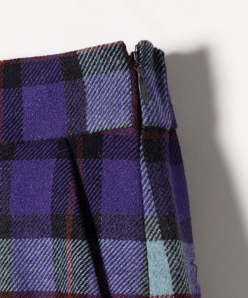SHIPS any(シップス エニィ)の「SHIPS any:〈ウォッシャブル〉IN.TES.PRA チェック ロング ワイド パンツ(その他パンツ・レディース・パープル/オレンジ・36/38/40)」の8枚目の写真