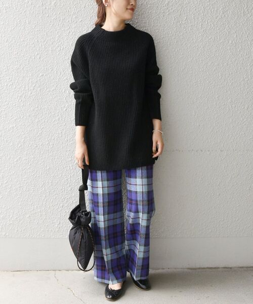 SHIPS any(シップス エニィ)の「SHIPS any:〈ウォッシャブル〉IN.TES.PRA チェック ロング ワイド パンツ(その他パンツ・レディース・パープル/オレンジ・36/38/40)」の18枚目の写真