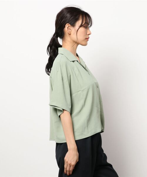 VIBGYOR(ヴィブジョー)の「VIBGYOR Select/開襟シャツ(YA)(シャツ/ブラウス・レディース・アイボリー/ミント・MEDIUM)」の3枚目の写真