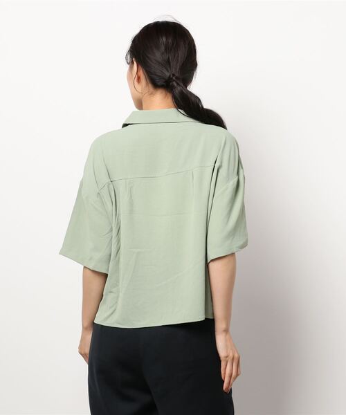 VIBGYOR(ヴィブジョー)の「VIBGYOR Select/開襟シャツ(YA)(シャツ/ブラウス・レディース・アイボリー/ミント・MEDIUM)」の4枚目の写真