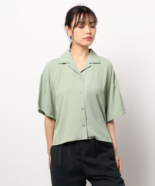 VIBGYOR(ヴィブジョー)の「VIBGYOR Select/開襟シャツ(YA)(シャツ/ブラウス・レディース・アイボリー/ミント・MEDIUM)」の6枚目の写真