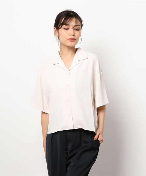 VIBGYOR(ヴィブジョー)の「VIBGYOR Select/開襟シャツ(YA)(シャツ/ブラウス・レディース・アイボリー/ミント・MEDIUM)」の5枚目の写真
