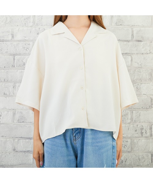 VIBGYOR(ヴィブジョー)の「VIBGYOR Select/開襟シャツ(YA)(シャツ/ブラウス・レディース・アイボリー/ミント・MEDIUM)」の12枚目の写真