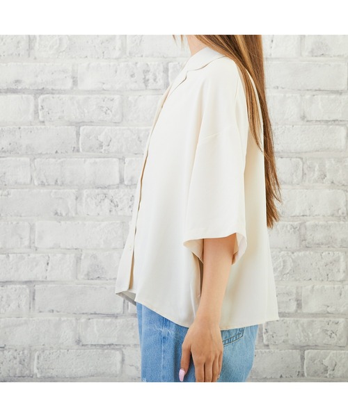 VIBGYOR(ヴィブジョー)の「VIBGYOR Select/開襟シャツ(YA)(シャツ/ブラウス・レディース・アイボリー/ミント・MEDIUM)」の11枚目の写真