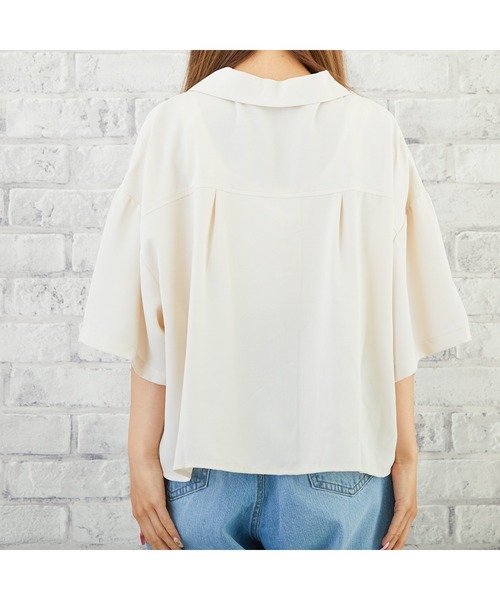 VIBGYOR(ヴィブジョー)の「VIBGYOR Select/開襟シャツ(YA)(シャツ/ブラウス・レディース・アイボリー/ミント・MEDIUM)」の10枚目の写真