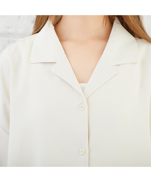 VIBGYOR(ヴィブジョー)の「VIBGYOR Select/開襟シャツ(YA)(シャツ/ブラウス・レディース・アイボリー/ミント・MEDIUM)」の9枚目の写真