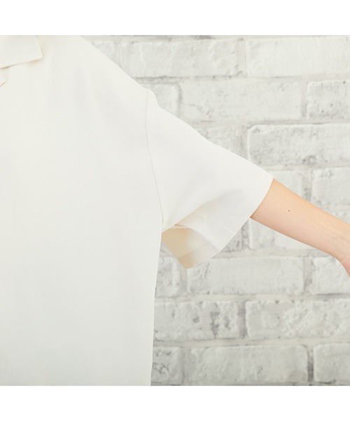 VIBGYOR(ヴィブジョー)の「VIBGYOR Select/開襟シャツ(YA)(シャツ/ブラウス・レディース・アイボリー/ミント・MEDIUM)」の8枚目の写真