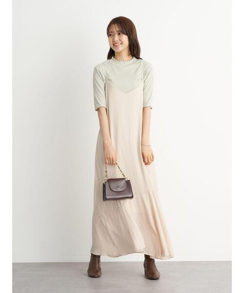 earth music&ecology（アースミュージックアンドエコロジー）の「アシメ裾フレアキャミワンピース ＊（ワンピース・レディース・ブラック/ベージュ/ライトパープル・FREE）」の16枚目の写真