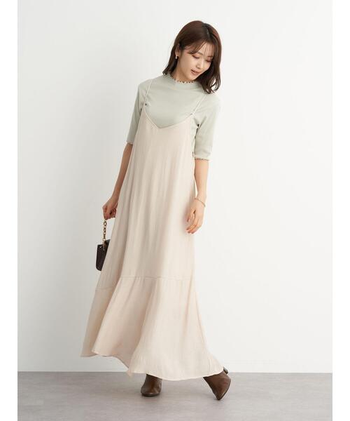 earth music&ecology（アースミュージックアンドエコロジー）の「アシメ裾フレアキャミワンピース ＊（ワンピース・レディース・ブラック/ベージュ/ライトパープル・FREE）」の17枚目の写真