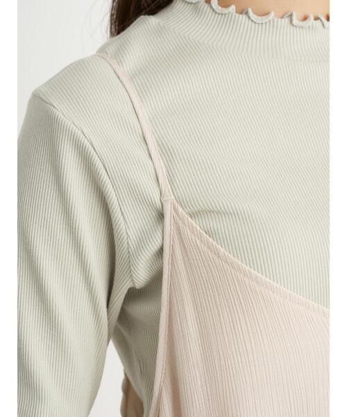 earth music&ecology（アースミュージックアンドエコロジー）の「アシメ裾フレアキャミワンピース ＊（ワンピース・レディース・ブラック/ベージュ/ライトパープル・FREE）」の21枚目の写真