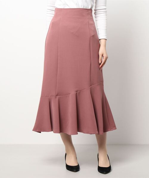 Allamanda（アラマンダ）の「裾切替マーメイド／スカート（スカート・レディース・ブラック/ベージュ/ブラウン/ピンク系その他4/チェック/その他11・M）」の5枚目の写真