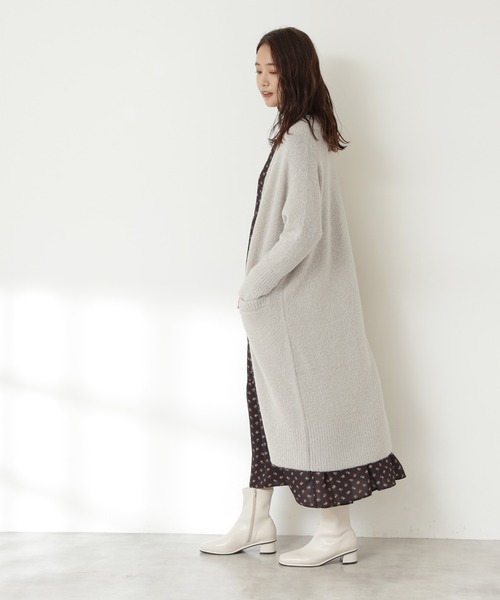 N.（N. Natural Beauty Basic）（エヌエヌナチュラルビューティーベーシック）の「◆アルパカ混ブークレニットカーディガン（カーディガン/ボレロ・レディース・オフホワイト/ライトグレー/モカ・MEDIUM）」の9枚目の写真