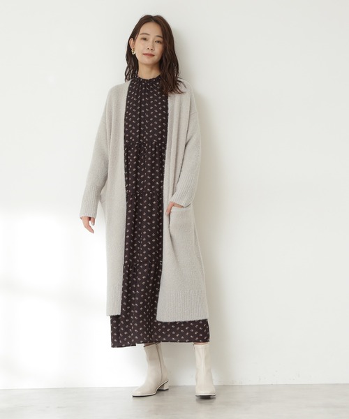 N.（N. Natural Beauty Basic）（エヌエヌナチュラルビューティーベーシック）の「◆アルパカ混ブークレニットカーディガン（カーディガン/ボレロ・レディース・オフホワイト/ライトグレー/モカ・MEDIUM）」の8枚目の写真