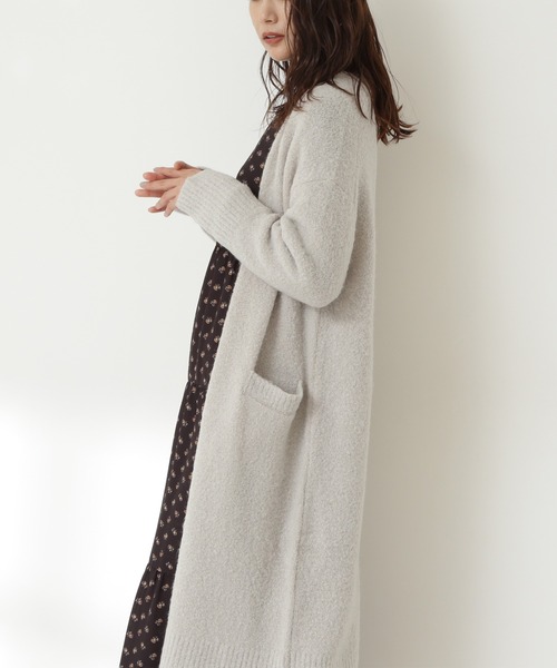 N.（N. Natural Beauty Basic）（エヌエヌナチュラルビューティーベーシック）の「◆アルパカ混ブークレニットカーディガン（カーディガン/ボレロ・レディース・オフホワイト/ライトグレー/モカ・MEDIUM）」の7枚目の写真