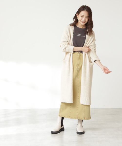 N.（N. Natural Beauty Basic）（エヌエヌナチュラルビューティーベーシック）の「◆アルパカ混ブークレニットカーディガン（カーディガン/ボレロ・レディース・オフホワイト/ライトグレー/モカ・MEDIUM）」の5枚目の写真