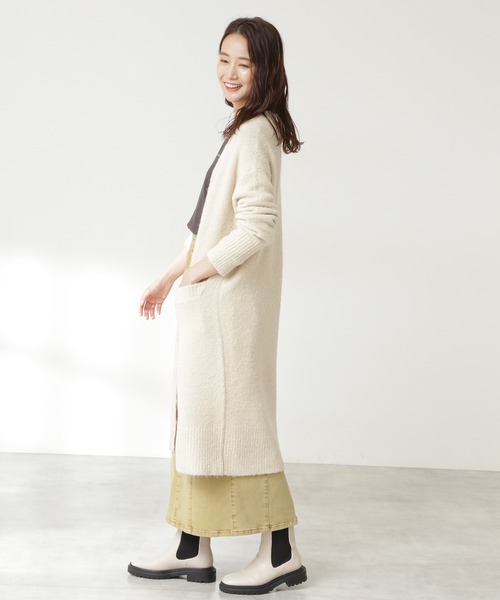 N.（N. Natural Beauty Basic）（エヌエヌナチュラルビューティーベーシック）の「◆アルパカ混ブークレニットカーディガン（カーディガン/ボレロ・レディース・オフホワイト/ライトグレー/モカ・MEDIUM）」の6枚目の写真