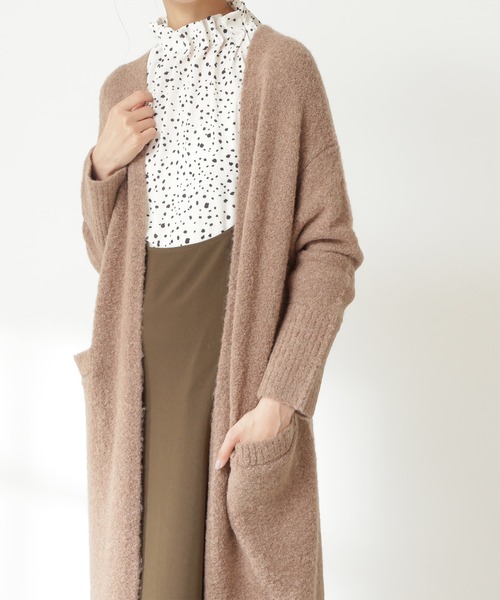 N.（N. Natural Beauty Basic）（エヌエヌナチュラルビューティーベーシック）の「◆アルパカ混ブークレニットカーディガン（カーディガン/ボレロ・レディース・オフホワイト/ライトグレー/モカ・MEDIUM）」の14枚目の写真