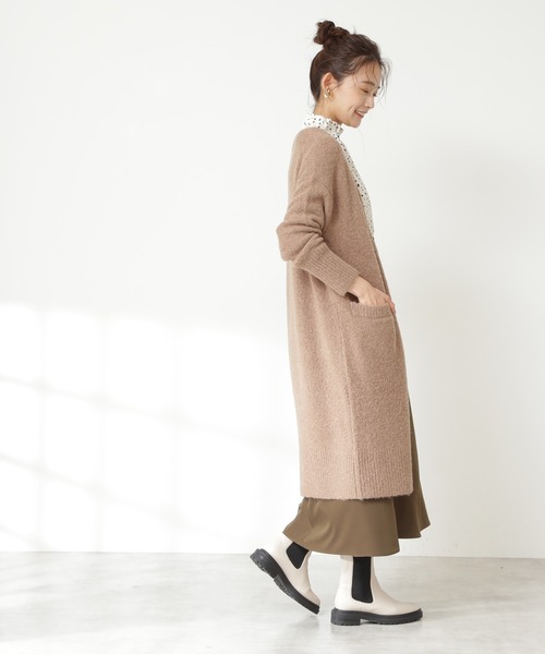 N.（N. Natural Beauty Basic）（エヌエヌナチュラルビューティーベーシック）の「◆アルパカ混ブークレニットカーディガン（カーディガン/ボレロ・レディース・オフホワイト/ライトグレー/モカ・MEDIUM）」の11枚目の写真