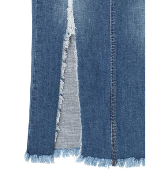 DURAS（デュラス）の「スリット入リストレッチデニムスカート（デニムスカート・レディース・インディゴブルー/ダークインディゴブルー・SMALL/MEDIUM）」の3枚目の写真